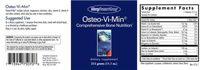Photo of the Allergy Research Group Osteo-Vi-Min label