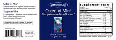 Photo of the Allergy Research Group Osteo-Vi-Min label