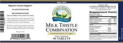Photo of the Nature's Sunshine Milk Thistle Combination label