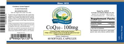 Photo of the Nature's Sunshine CoQ10 - 100 mg label