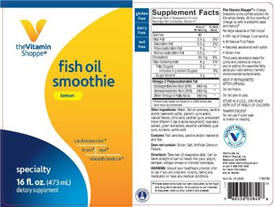 Photo of the The Vitamin Shoppe Fish Oil Smoothie Lemon label