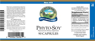 Photo of the Nature's Sunshine Phyto-Soy label