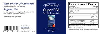 Photo of the Allergy Research Group Super EPA Fish Oil Concentrate label