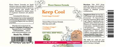 Photo of the Nature's Sunshine Flower Essence Formula Keep Cool label