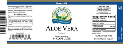 Photo of the Nature's Sunshine Aloe Vera label