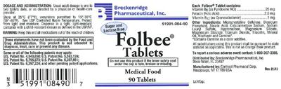 Photo of the Breckenridge Pharmaceutical, Inc. Folbee Tablets label