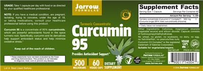 Photo of the Jarrow Formulas Curcumin 95 500 mg label