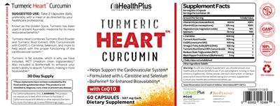 Photo of the Health Plus Turmeric Heart Curcumin label