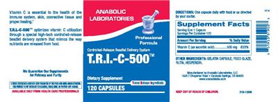 Photo of the Anabolic Laboratories T.R.I.-C-500 label