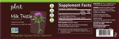 Photo of the plnt Milk Thistle label