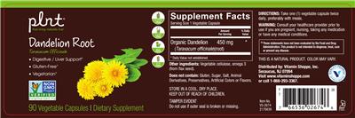 Photo of the plnt Dandelion Root label