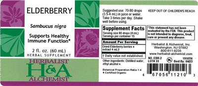 Photo of the Herbalist & Alchemist Elderberry label