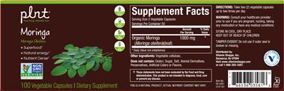Photo of the plnt Moringa label