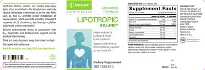 Photo of the NeoLife Nutritionals Lipotropic Adjunct label