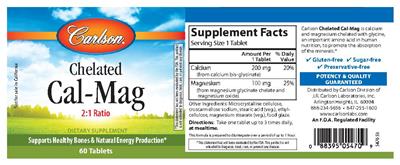 Photo of the Carlson Chelated Cal-Mag label