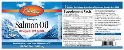 Photo of the Carlson Salmon Oil label