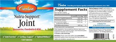 Photo of the Carlson Nutra-Support Joint label
