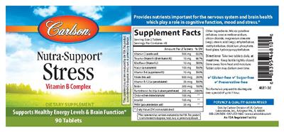 Photo of the Carlson Nutra-Support Stress label