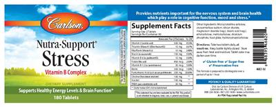 Photo of the Carlson Nutra-Support Stress label