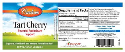 Photo of the Carlson Tart Cherry label