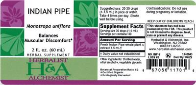 Photo of the Herbalist & Alchemist Indian Pipe label