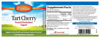 Photo of the Carlson Tart Cherry label