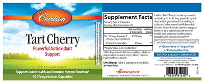 Photo of the Carlson Tart Cherry label