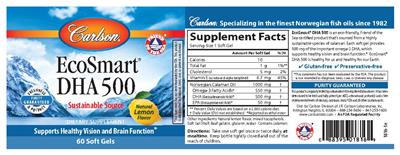 EcoSmart DHA 500 Natural Lemon Flavor