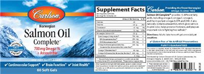 Photo of the Carlson Salmon Oil Complete label