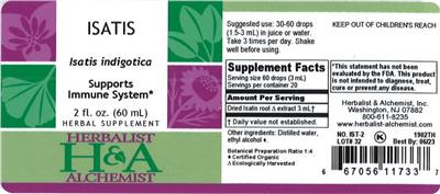 Photo of the Herbalist & Alchemist Isatis label