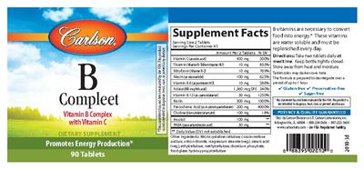 Photo of the Carlson B Compleet label