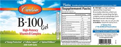 Photo of the Carlson B-100 Gel label