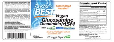 Photo of the Doctor's Best Vegan Glucosamine Chondroitin MSM label