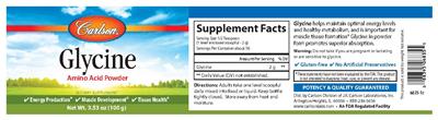 Photo of the Carlson Glycine label