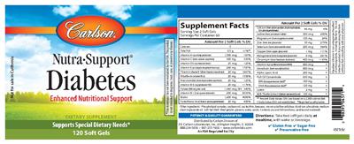 Photo of the Carlson Nutra-Support Diabetes label