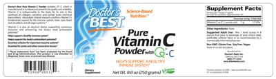 Photo of the Doctor's Best Pure Vitamin C Powder with Q-C label