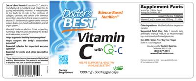 Photo of the Doctor's Best Vitamin C with Q-C 1000 mg label