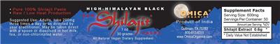 Photo of the Omica Organics High-Himalayan Black Raw Shilajit Paste label