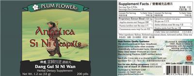 Photo of the Plum Flower Angelica Si Ni Teapills label