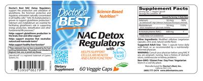 Photo of the Doctor's Best NAC Detox Regulators label