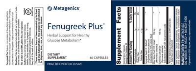 Photo of the Metagenics Fenugreek Plus label