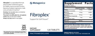 Photo of the Metagenics Fibroplex label