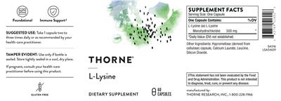 Product label for L-Lysine