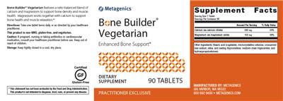 Photo of the Metagenics Bone Builder Vegetarian label