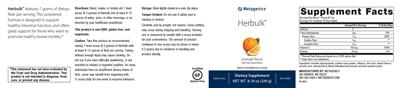 Photo of the Metagenics Herbulk Orange Flavor label