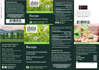 Photo of the Gaia Herbs Bacopa label