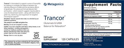 Photo of the Metagenics Trancor label