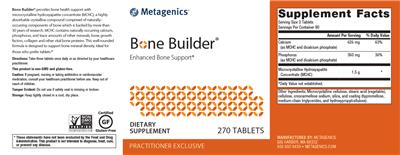 Photo of the Metagenics Bone Builder label
