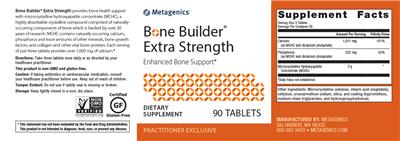 Photo of the Metagenics Bone Builder Extra Strength label