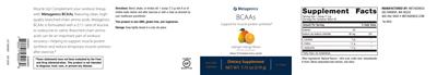 Photo of the Metagenics BCAAs Orange Mango Flavor label